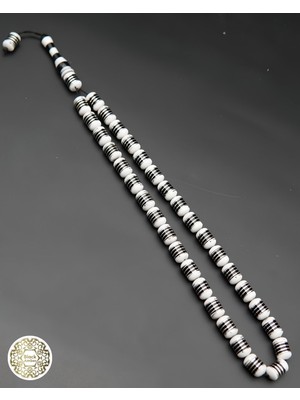 Siyah İnci Oltutaşı Helezon Işlemeli Oltu Taşı Tesbih ST000156