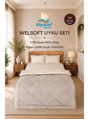 Uysal Yorgan Welsoft Akfil Battal Boy Uyku Seti BEJ