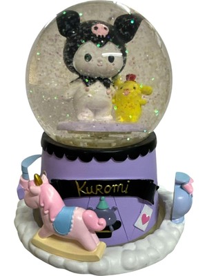 Zemira Kuromi Pompompurin Gözü Dev Boy Işıklı Müzikli Kar Küresi