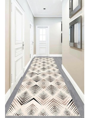 Zemira Pelangi Geometrik Çizgi Desenli Dijital Baskı Yıkanabilir Kaymaz Taban Etnik Kilim Desen Salon Halı