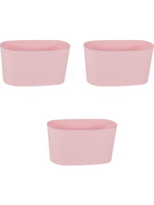 Zemira Dekoratif Kapadokya Saksı (Pastel Pembe) 3 Adet