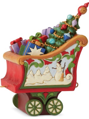 Zemira Enesco Jim Shore Heartwood Creek Noel Tren Kömür Araba Figürü, 13,7 cm Yükseklik, Çok Renkli