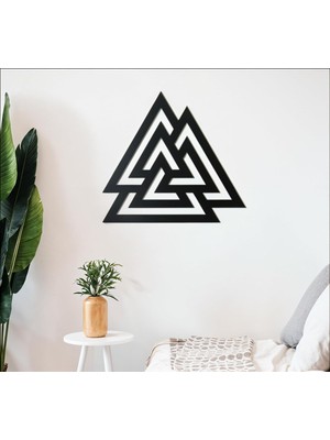 Zemira Bcdhomedecor,valknut Metal Duvar Dekoru – Iskandinav Mitolojisi Odin Sembolü – Kelt Nordik Ta