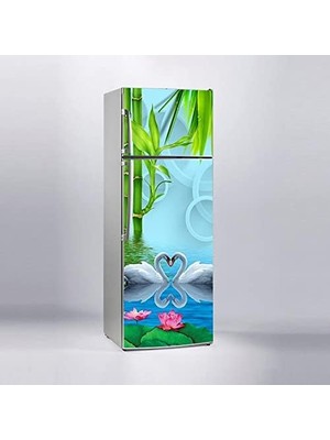 Zemira Buzdolabı Sticker Kaplama Dolap Kaplama Etiketi Bambu Kuğu