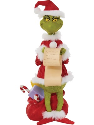 Zemira Department 56 Dr. Seuss The Grinch Checking His List Heykelcik, 22 Cm, Çok Renkli
