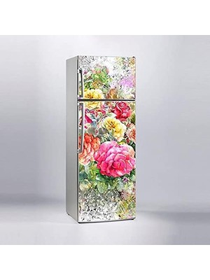 Zemira Buzdolabı Sticker Kaplama Dolap Kaplama Etiketi Bahçede Çiçek