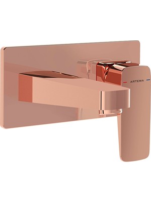 VitrA Root Square Ankastre Lavabo Bataryası Sıva Üstü, Soft Bakır A4273829