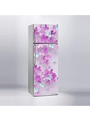 Zemira Buzdolabı Sticker Kaplama Dolap Kaplama Etiketi 3D Mor Ağaç