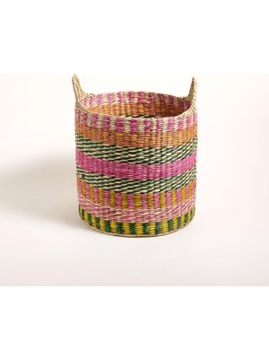 Zemira Tam Dao Renkli Deniz Çayırı Sepet 31X29 cm