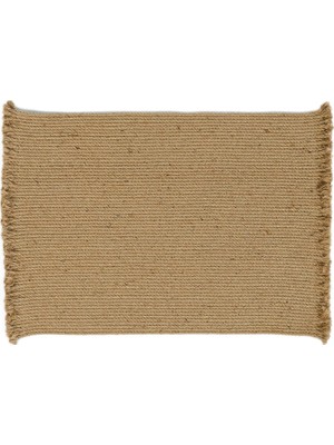 Zemira Textile Saçaklı Jüt Halat Çok Amaçlı Dekoratif Iç Dış Kapı Önü Paspası 74X50 cm Çap