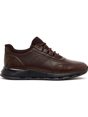 Derimod Erkek Kahverengi Bağcıklı Kalın Tabanlı Deri Casual Sneaker WM828005DV