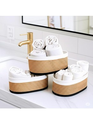 Zemira Wicker Oval 3'lü Set Organizer