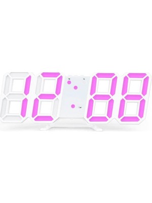 Zemira Valkyrie Pembe LED Dijital Dekoratif Masa Veya Duvar Saati