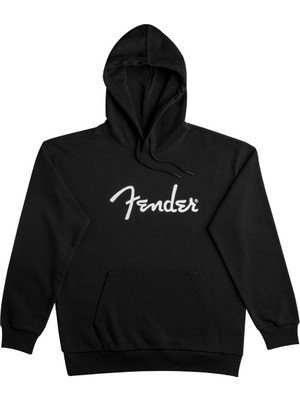 Fender® Stratocaster Technical Drawing Loose Hoodie - Siyah
