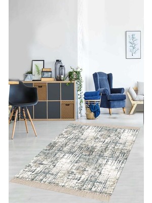 Zemira On The Clouds Çizgili Renk Geçişli Dijital Baskı Yıkanabilir Salon Halı Yolluk MEG626,