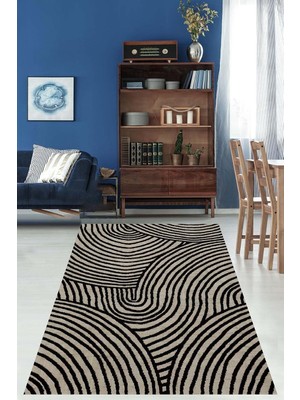 Zemira Pelangi Bohem Çizgili Minimalist Geometrik Yıkanabilir Kaymaz Taban Tutmaz Salon Halısı