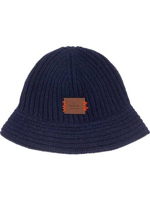 Nordbron Unisex Bucket Şapka Lacivert Kışlık Yün Karışımlı Örgülü Jucki