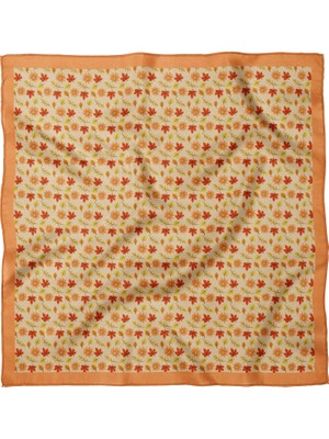Sultan İpek Sonbahar Esintisi Çiçek Desenli Fular / Bandana 70X70CM