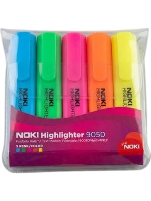 Noki Neon Fosforlu Kalem 5'li Pvc Poşet