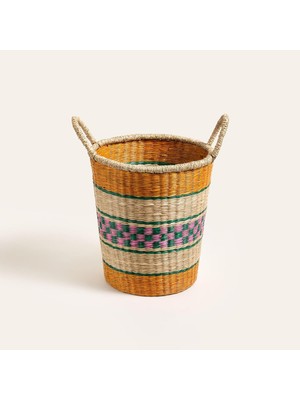 Zemira Tam Dao Renkli Deniz Çayırı Sepet 27X30 cm
