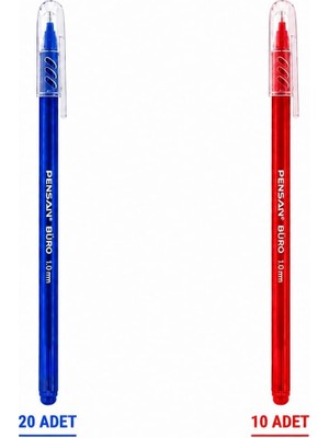 Zemira Pensan Büro 2270 Tükenmez Kalem, 1.0 mm Medium Uç, Mavi, Ofis, Okul Kırtasiye Kullanımı Için Akı