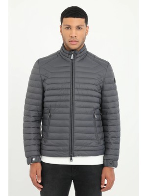 Dufy Erkek Slim Fit Kapüşonlu Antrasit Mont