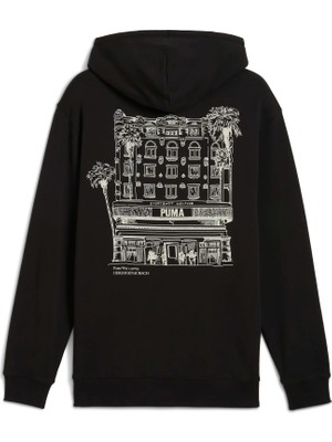 Puma Erkek Siyah Puma Graphıcs Hotel Hoodie Siyah Erkek Hoodie