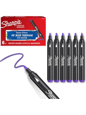 Zemira Sharpie Akrilik Markör, Yuvarlak Uç, Lila