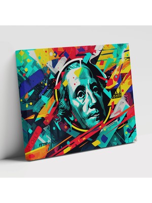 Painted Anarchy Amerikan Doları American Express Temalı Kanvas Duvar Tablosu