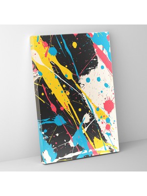 Painted Anarchy Soyut Sıçrama Boya Tasarımı Pop Art Temalı Duvar Aksesuarı Dekoratif Kanvas Tablo
