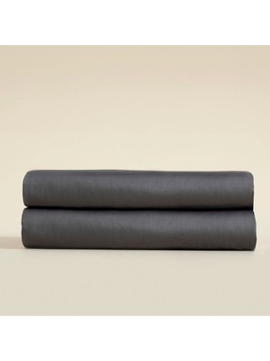 Chakra Luxury %100 Pamuk Queen Size Düz Çarşaf 260X280 Cm Koyu Gri