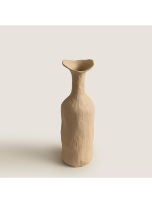 Chakra Agra Alümi̇nyum Bej Vazo Büyük (11,5X11,5X39CM) Natural