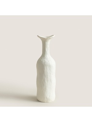 Chakra Agra Alümi̇nyum Beyaz Vazo Küçük (11,5X11,5X39CM) Natural
