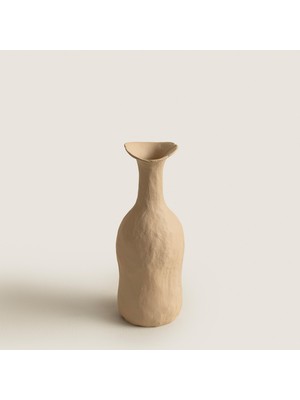 Chakra Agra Alümi̇nyum Bej Vazo Küçük (11,5X10,5X31,5CM) Natural