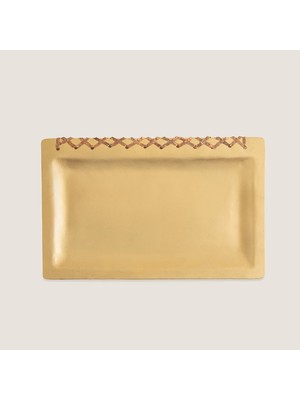 Chakra Stitch Dekoratif Tabak 26x16 cm  Gold