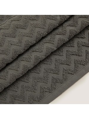 Chakra Zigzag %100 Pamuk Yüz Havlusu 50x80 cm Antrasit