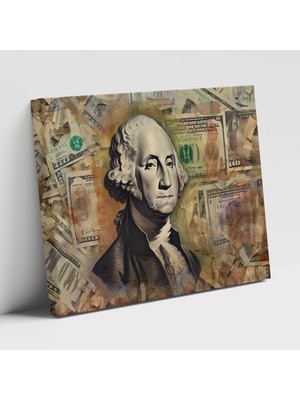 Painted Anarchy George Washington Amerikan Express Para Notları Duvar Tablosu