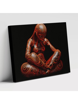 Painted Anarchy Heykel Detaylı Vücut Boyama Desenleri ile Geleneksel Sanatsal Yerli Seramik Kanvas Tablo