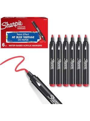 Zemira Sharpie Akrilik Markör, Yuvarlak Uç, Kırmızı