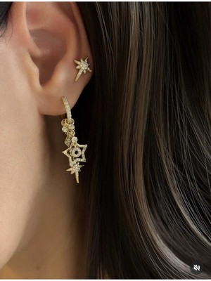 Xuping Jewelry Charm Detaylı Gold Halka Küpe