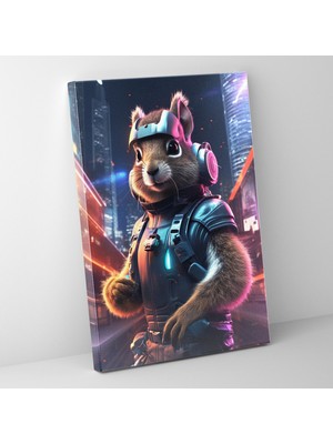 Painted Anarchy Hayvanlar Gibi Giyinmiş Neon Ilar ile Modern Kanvas Tablo