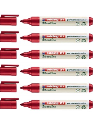 Zemira Edding Ecoline Red 1,5-3 Mm, 6'lı Set Kalıcı Markör 21