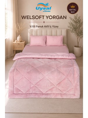 Uysal Yorgan Welsoft %100 Pamuklu Battal Boy Yorgan PUDRA