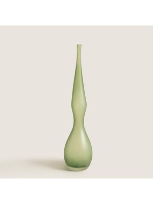 Chakra Adri̇ Kıvrımlı Cam Vazo Orta Gri̇ 39 cm Natural