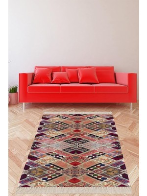 Zemira On The Clouds Kilim Desenli Renk Geçişli Yıkanabilir Kaymaz Taban Tutmaz Etnik Salon Halısı
