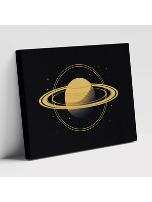 Painted Anarchy Satürn Minimalist Silüet Dünya Temalı Kanvas Duvar Tablosu