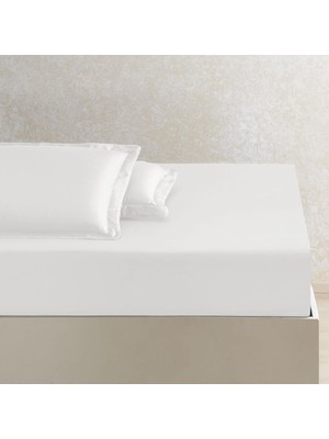 Zemira Linens x Tencel™ Lyocell King Lastikli Çarşaf Beyaz