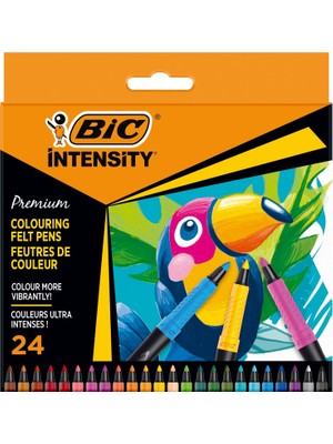 Zemira Bic Intensity Birinci Sınıf Keçeli Kalem, Yetişkinler Çocuklar Için, 24 Renkte, Konforlu Kauçuk
