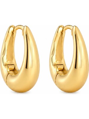 Masaliko Litu 3 Gümüş Küpe – MS4010 | 925 Ayar Gümüş, Altın Kaplama, Taşsız Küpe, Ithal Çift
