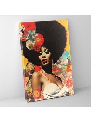 Painted Anarchy Vintage Plak Kapakları Afro Kolaj Çağdaş Sanat Dekoratif Kanvas Tablo